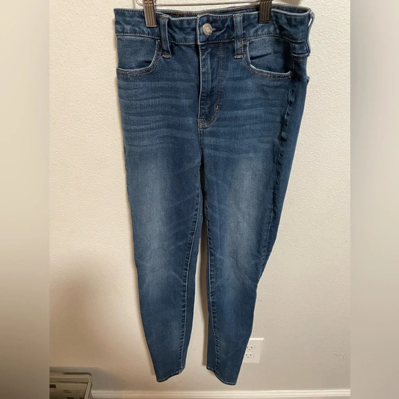 American Eagle super high rise dark blue jeggings size 0 - Picture 1 of 7
